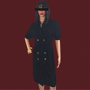 Black vintage St. John for Saks fifth Avenue 80s button front dress